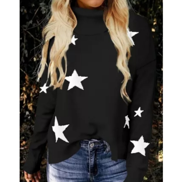 None Sweaters - 1XL left💥New boutique drop sleeve star turtleneck sweater